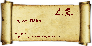 Lajos Réka névjegykártya